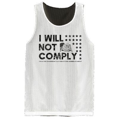 I Will Not Comply Gadsden Flag Patriotic Mesh Reversible Basketball Jersey Tank