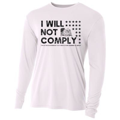 I Will Not Comply Gadsden Flag Patriotic Cooling Performance Long Sleeve Crew