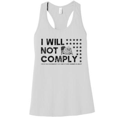 I Will Not Comply Gadsden Flag Patriotic Women's Racerback Tank