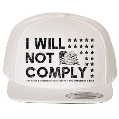 I Will Not Comply Gadsden Flag Patriotic Wool Snapback Cap