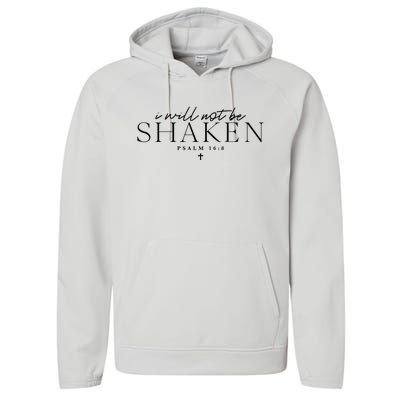 I Will Not Be Shaken Christian Minimal Christian Performance Fleece Hoodie