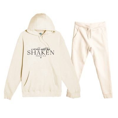 I Will Not Be Shaken Christian Minimal Christian Premium Hooded Sweatsuit Set