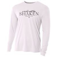 I Will Not Be Shaken Christian Minimal Christian Cooling Performance Long Sleeve Crew