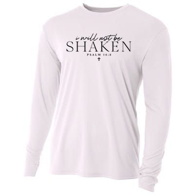 I Will Not Be Shaken Christian Minimal Christian Cooling Performance Long Sleeve Crew