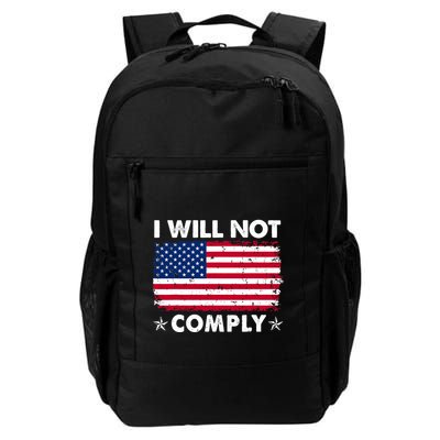 I Will Not Comply American Flag Retro Vintage Distressed Backpack