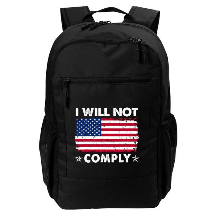 I Will Not Comply American Flag Retro Vintage Distressed Backpack