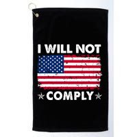 I Will Not Comply American Flag Retro Vintage Distressed Golf Towel