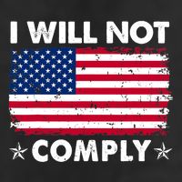 I Will Not Comply American Flag Retro Vintage Distressed Golf Towel