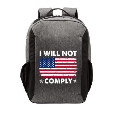I Will Not Comply American Flag Retro Vintage Distressed Vector Backpack