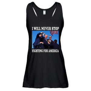 I Will Never Stop Fighting For America Ladies Essential Flowy Tank