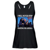 I Will Never Stop Fighting For America Ladies Essential Flowy Tank