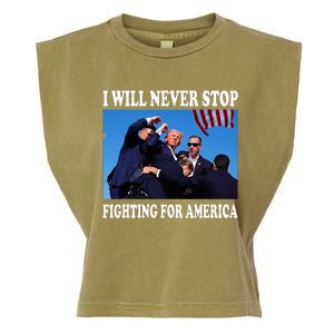 I Will Never Stop Fighting For America Garment-Dyed Women's Muscle Tee