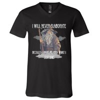 I Will Never Elaborate Because I Have No Idea What I Just Said V-Neck T-Shirt