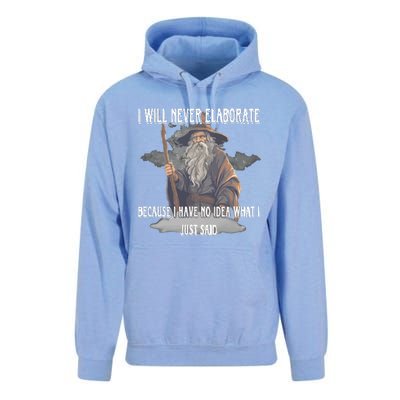 I Will Never Elaborate Because I Have No Idea What I Just Said Unisex Surf Hoodie