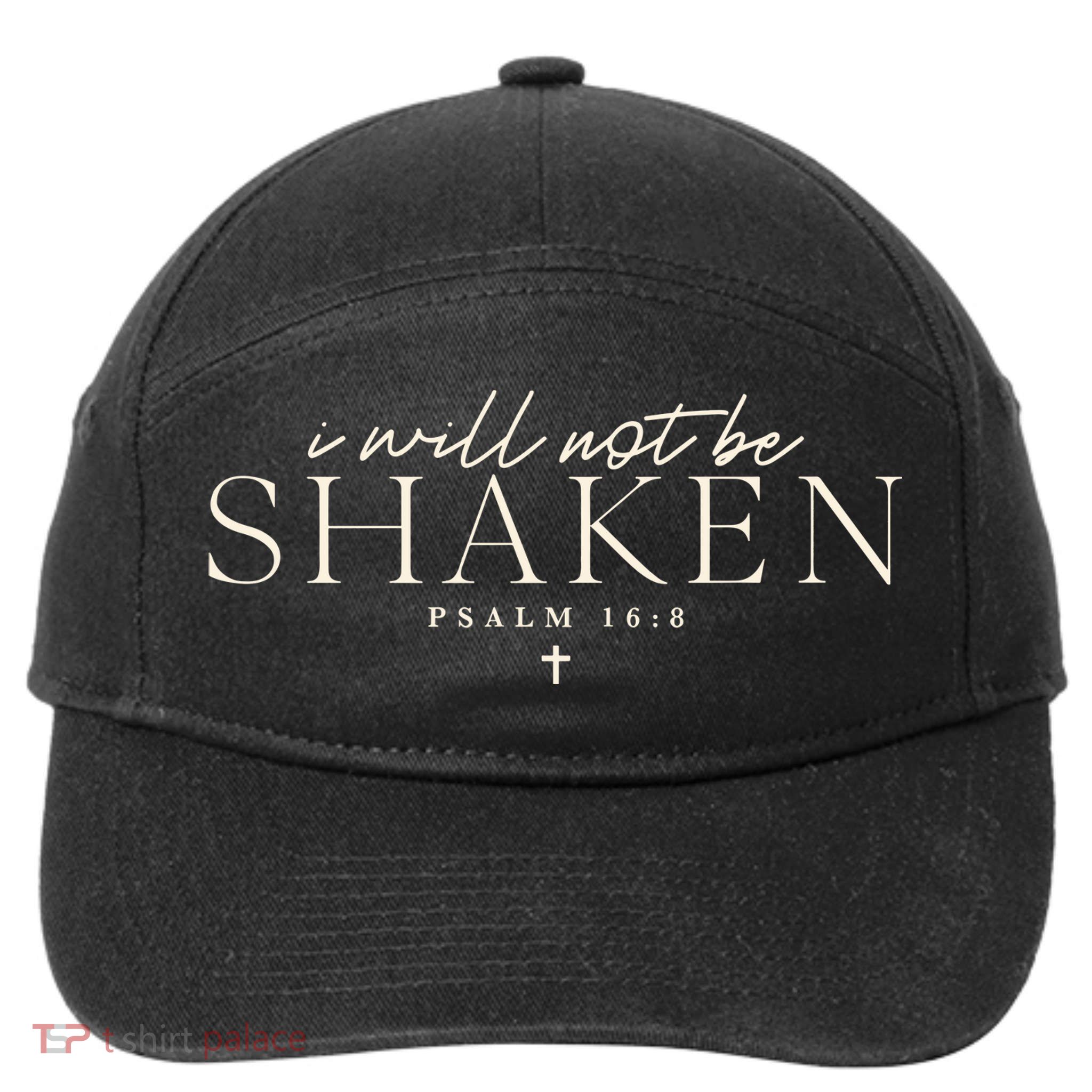 I Will Not Be Shaken Christian Minimal 7-Panel Snapback Hat