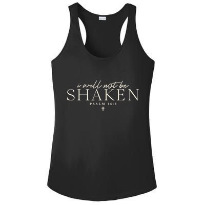 I Will Not Be Shaken Christian Minimal Ladies PosiCharge Competitor Racerback Tank