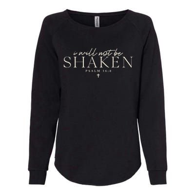 I Will Not Be Shaken Christian Minimal Womens California Wash Sweatshirt