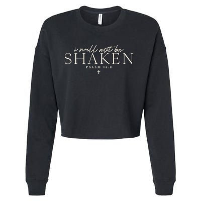 I Will Not Be Shaken Christian Minimal Cropped Pullover Crew
