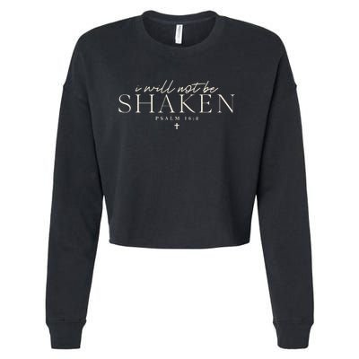 I Will Not Be Shaken Christian Minimal Cropped Pullover Crew