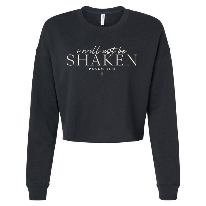 I Will Not Be Shaken Christian Minimal Cropped Pullover Crew