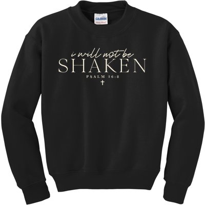 I Will Not Be Shaken Christian Minimal Kids Sweatshirt