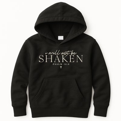 I Will Not Be Shaken Christian Minimal Kids Hoodie