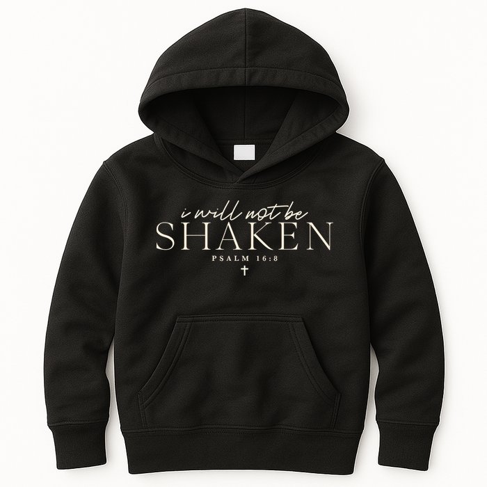 I Will Not Be Shaken Christian Minimal Kids Hoodie