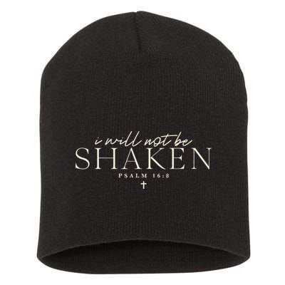 I Will Not Be Shaken Christian Minimal Short Acrylic Beanie