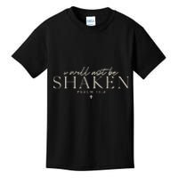 I Will Not Be Shaken Christian Minimal Kids T-Shirt