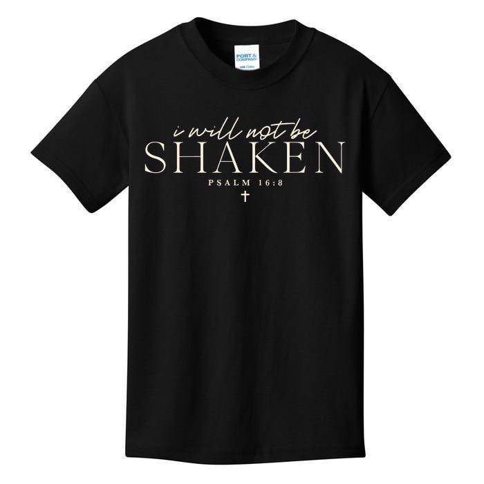 I Will Not Be Shaken Christian Minimal Kids T-Shirt