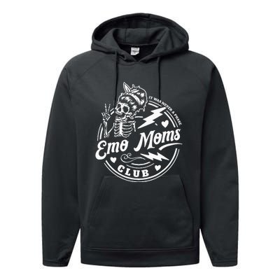 It Was Never A Phase Emo Moms Club MotherS Day Skeleton Performance Fleece Hoodie