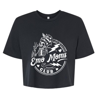 It Was Never A Phase Emo Moms Club MotherS Day Skeleton Bella+Canvas Jersey Crop Tee