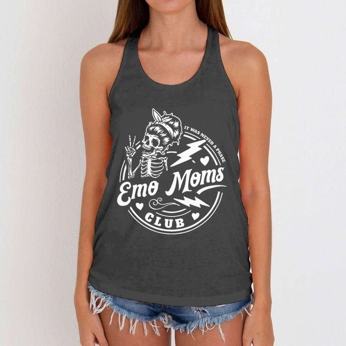 It Was Never A Phase Emo Moms Club MotherS Day Skeleton Women's Knotted Racerback Tank