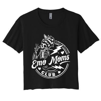 It Was Never A Phase Emo Moms Club MotherS Day Skeleton Women's Crop Top Tee