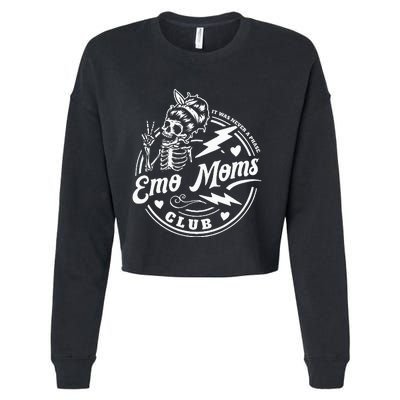 It Was Never A Phase Emo Moms Club MotherS Day Skeleton Cropped Pullover Crew