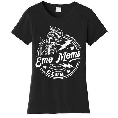 It Was Never A Phase Emo Moms Club MotherS Day Skeleton Women's T-Shirt