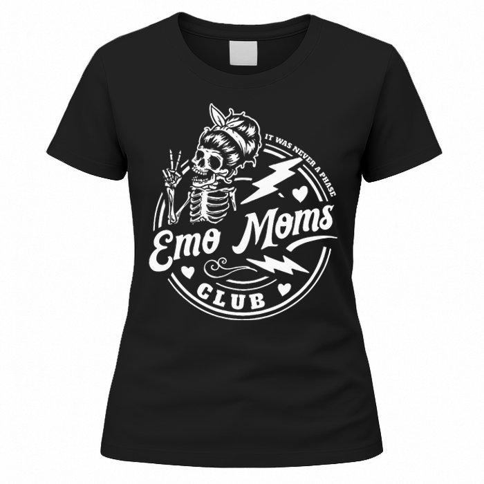 It Was Never A Phase Emo Moms Club MotherS Day Skeleton Women's T-Shirt