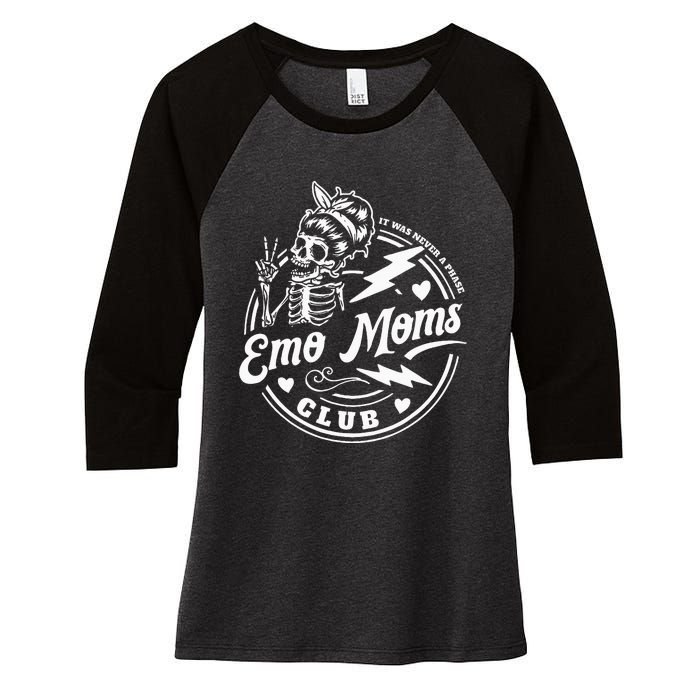 It Was Never A Phase Emo Moms Club MotherS Day Skeleton Women's Tri-Blend 3/4-Sleeve Raglan Shirt