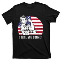 I Will Not Comply American Flag Patriotic Design T-Shirt