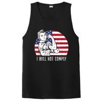 I Will Not Comply American Flag Patriotic Design PosiCharge Competitor Tank