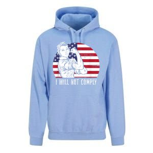 I Will Not Comply American Flag Patriotic Design Unisex Surf Hoodie