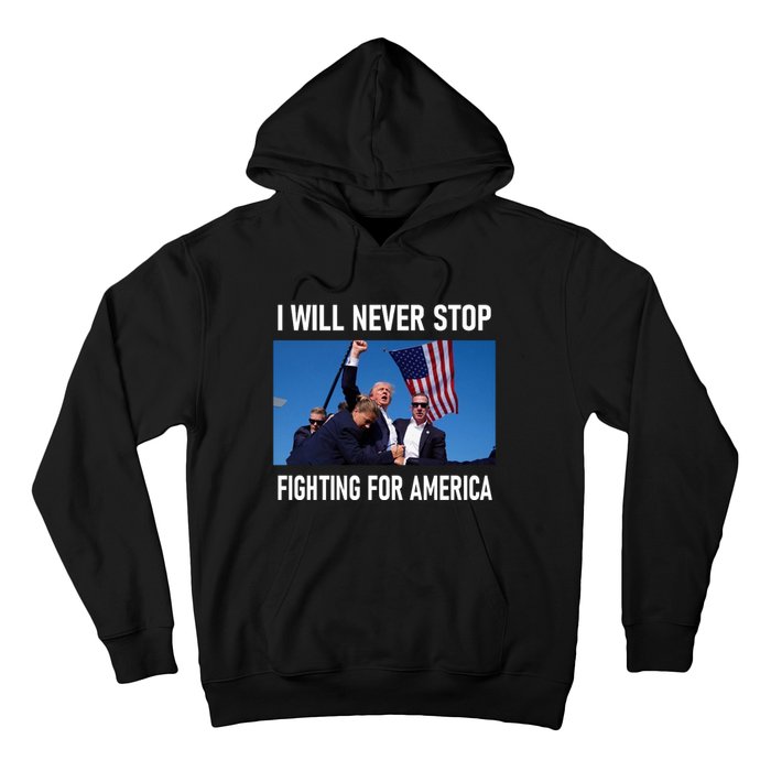 I Will Never Stop Fighting For America A Great Gift For Trump Suporters Hoodie