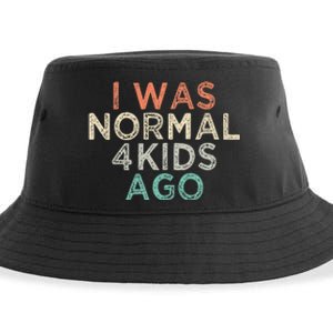 I Was Normal Four Ago Funny for Mom of Four Children Sustainable Bucket Hat