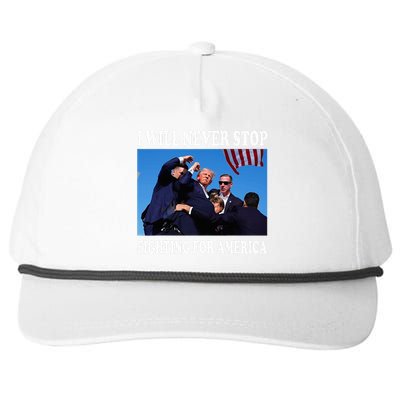 I Will Never Stop Fighting For America Snapback Five-Panel Rope Hat