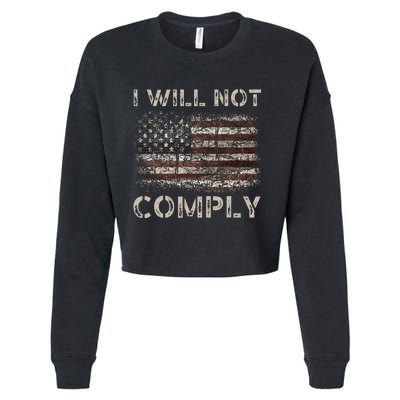 I Will Not Comply Cropped Pullover Crew