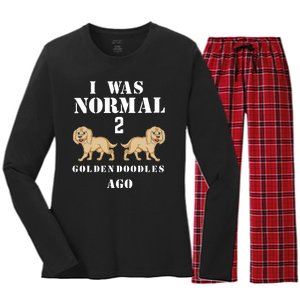 I Was Normal 2 Goldendoodles Ago Women's Long Sleeve Flannel Pajama Set 