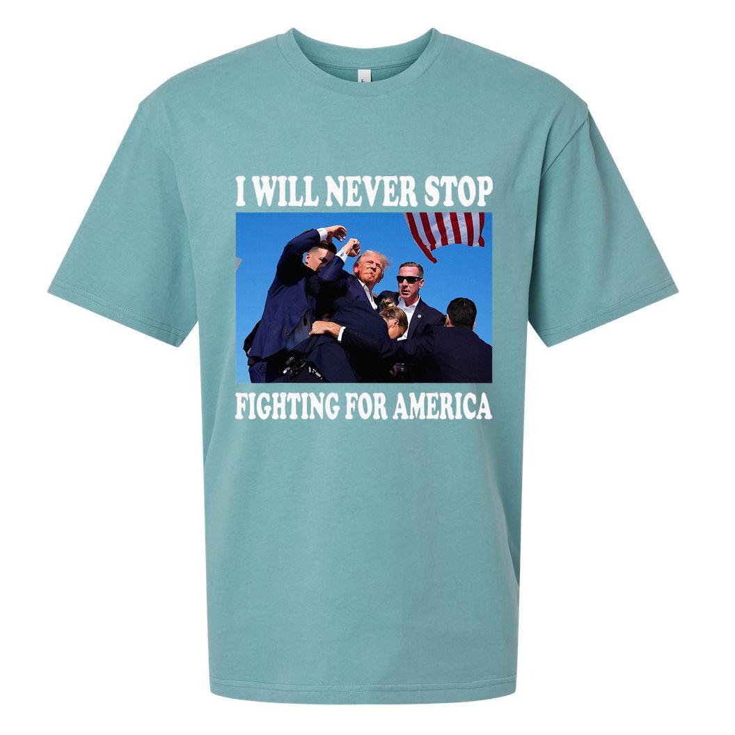 I Will Never Stop Fighting For America Sueded Cloud Jersey T-Shirt