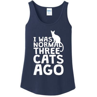 I Was Normal Three Cats Ago LOL Funny Cat Ladies Essential Tank