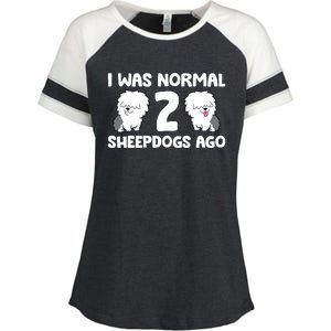 I Was Normal 2 Sheepdogs Ago Enza Ladies Jersey Colorblock Tee