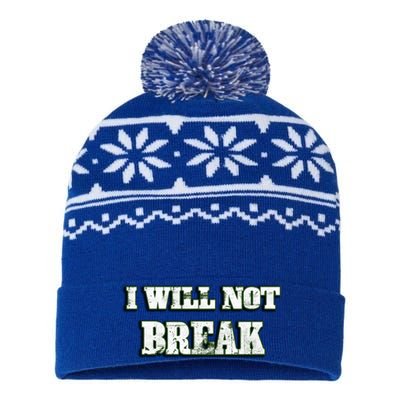 I Will Not Break ! Gym Motivation Life Awesome Fresh Gift USA-Made Snowflake Beanie